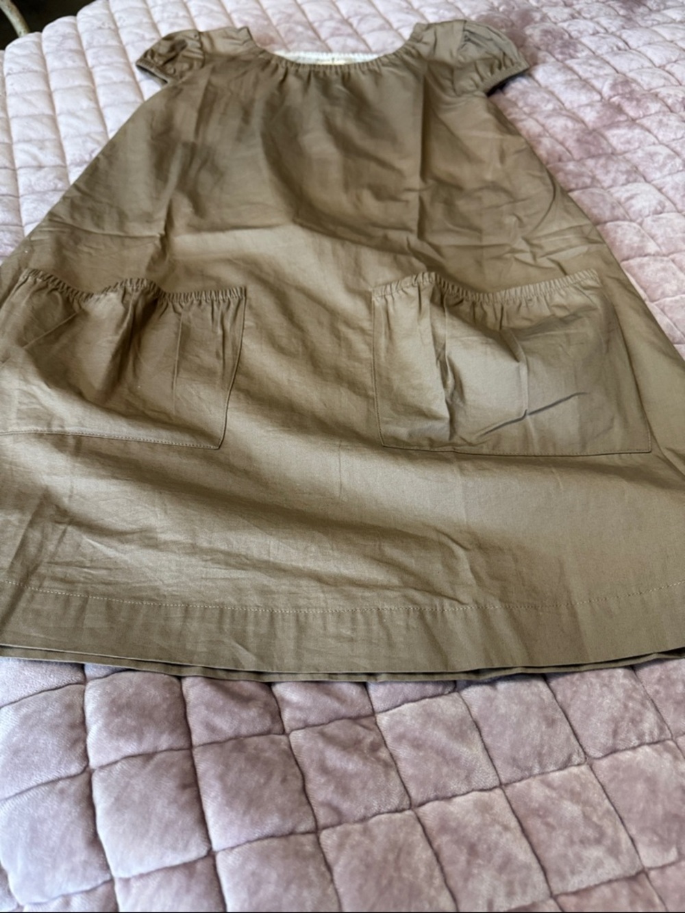 Kids A-Line Pocket Dress — Olive